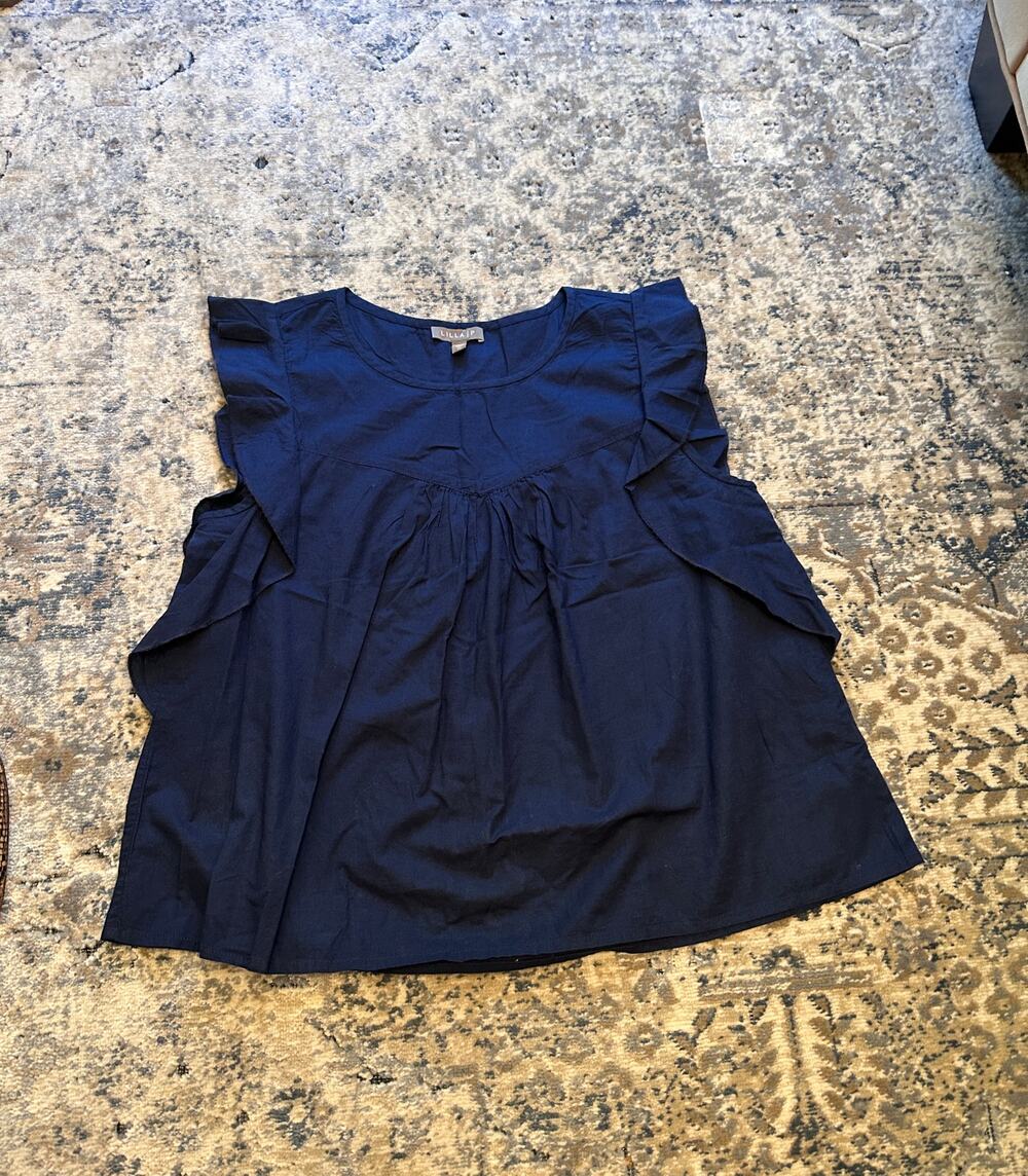 Lilla | P Navy Ruffle Sleeve Blouse